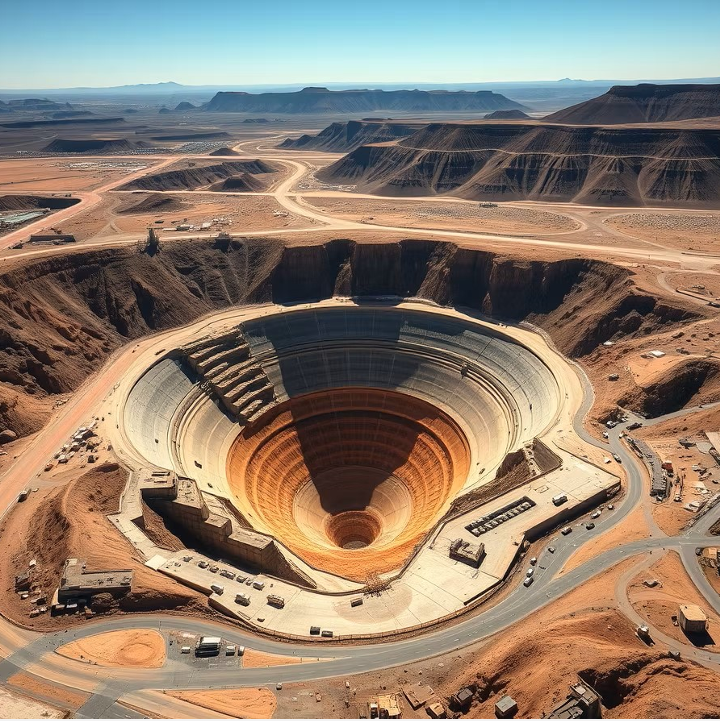 Open-pit mining site from above